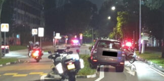 Vehicle on centre divider kerb Jurong West SPF