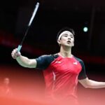 Singapore badminton player Loh Kean Yew during Asian Games competition