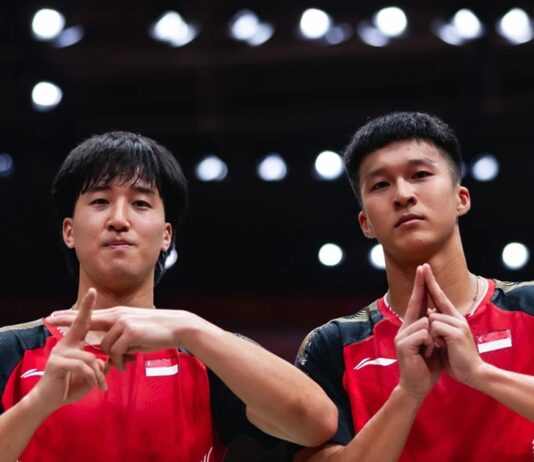 Loh Kean Yew in badminton action (correct athlete; not Lakshya Sen as hero)