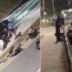 Car wedged in Marsiling roadside drain after alleged self-skid; driver left scene