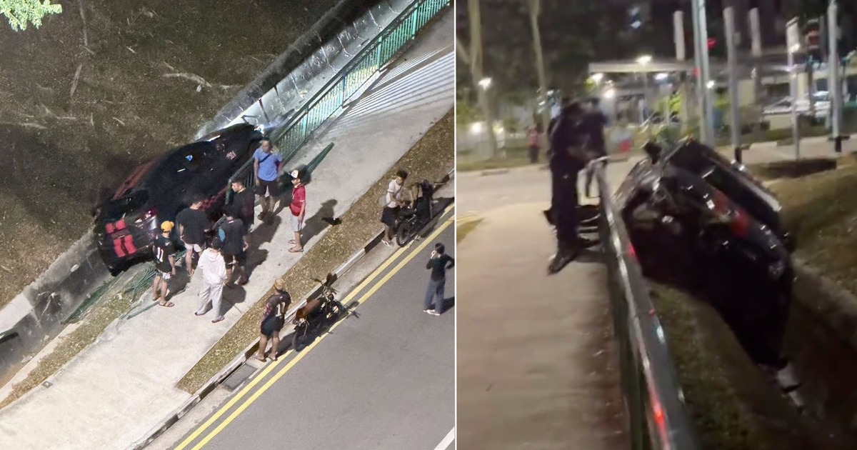 Police Looking for Driver Who Allegedly Left Scene After Car Ended Up in Marsiling Drain