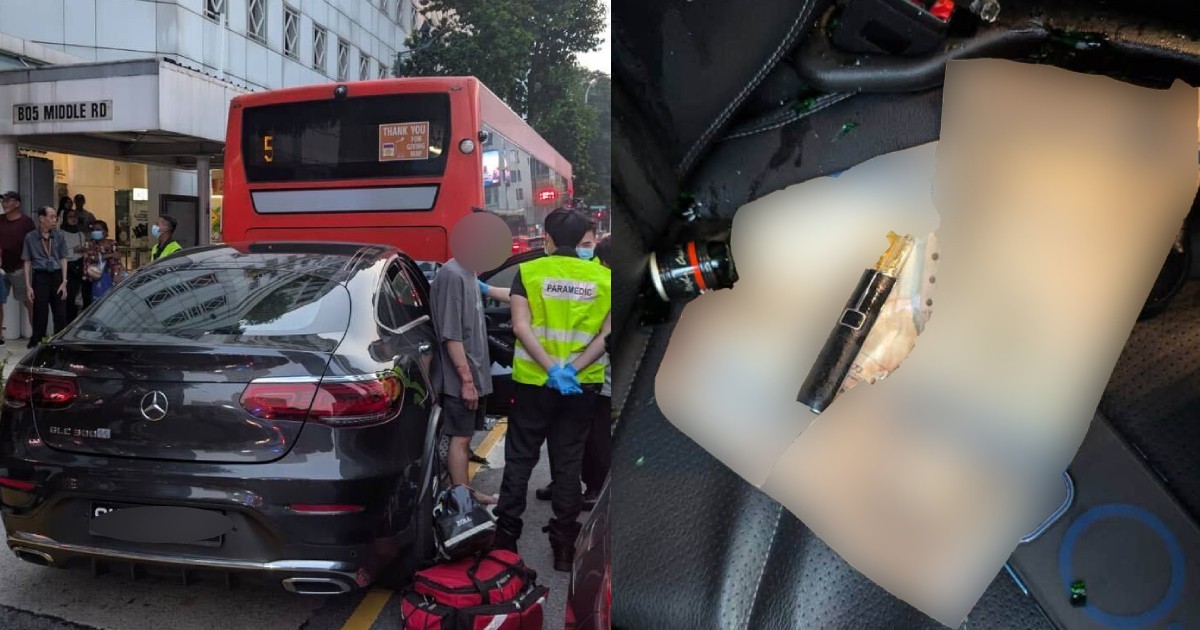 Man, 31, Arrested for Suspected Drug-Impaired Driving After Car Rear-Ends SBS Transit Bus in Middle Road; 8 Hurt