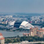 Aerial view of Singapore National Stadium at Kallang, the venue of the Fight for Hope Muay Thai tournament