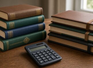 Former MUIS Senior Director Jailed 7 Weeks Over Misappropriation of More Than S$68,000 Meant for Religious School Stack of textbooks and financial ledgers on a desk, non-literal illustration for religious school funds court case