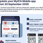 MyICA mobile app and SG Arrival Card graphic travellers should update before 30 September submissions
