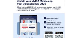MyICA mobile app and SG Arrival Card graphic travellers should update before 30 September submissions