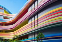 Nanyang Primary School colourful extension facade in Singapore