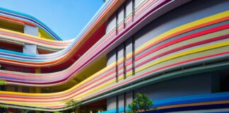 Nanyang Primary School colourful extension facade in Singapore