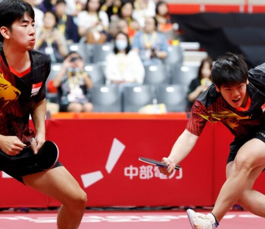 Izaac Quek and Koen Pang Lose Asian Games Table Tennis Doubles Quarter-Final, Miss Medal Chance Singapore table tennis players Izaac Quek and Koen Pang at Asian Games