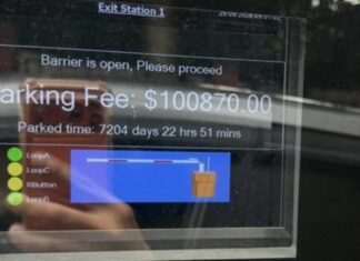 Driver Gets S$100,870 Parking Fee After Spending About 5 Minutes at River Valley Car Park Parking ticket display or car park gantry abstract stock — not River Valley incident vehicle