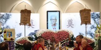 Memorial portrait of Ng Lye Poh, known as Sheng Siong Grandma, at her wake