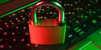 Abstract phone padlock data security stock — not SIMBA HQ or branded shopfront as incident
