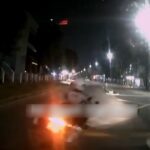 3 Traffic Police Officers Investigated After Dashcam Shows Motorcycles Cutting in Front of Car in Ubi Dashcam still of Traffic Police motorcycle cutting in front of car near Ubi