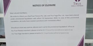True Fitness gym brand and closed Singapore fitness centres consumer story