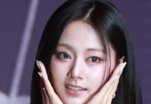 TWICE member Tzuyu at a press photocall