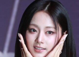 TWICE member Tzuyu at a press photocall