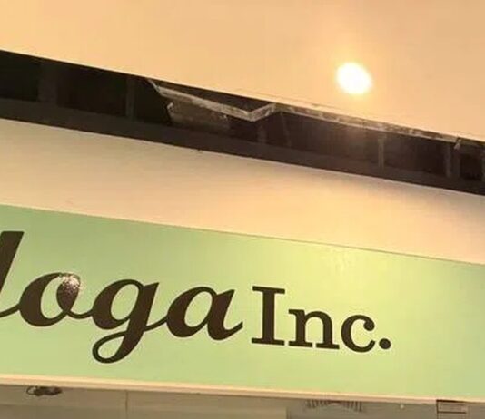 Emptied Yoga Inc outlet storefront sign at Our Tampines Hub