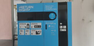 A Return Right reverse vending machine for the Beverage Container Return Scheme in Toa Payoh