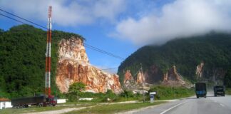 Highway through highland terrain on the road toward Cameron Highlands, Malaysia (non-literal)