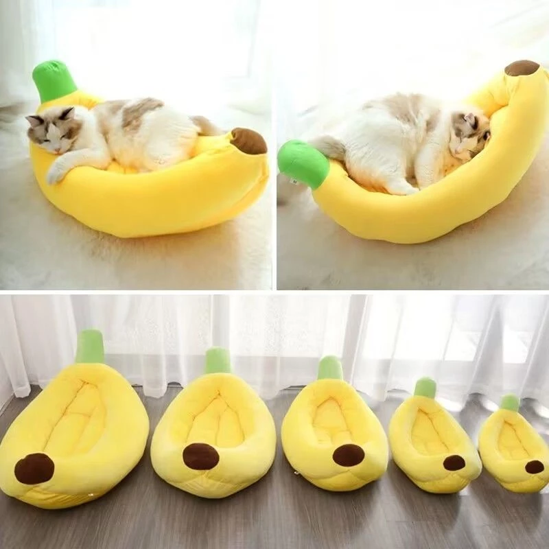 Banana-Shaped Cat Bed