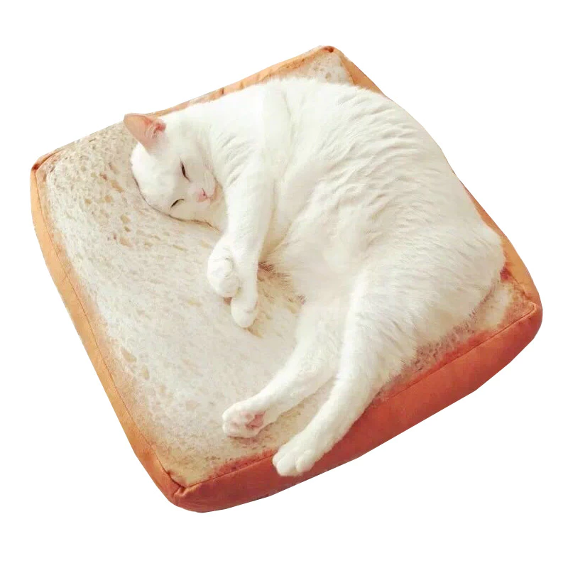 Soft Toast-Shaped Pet Bed Cushion
