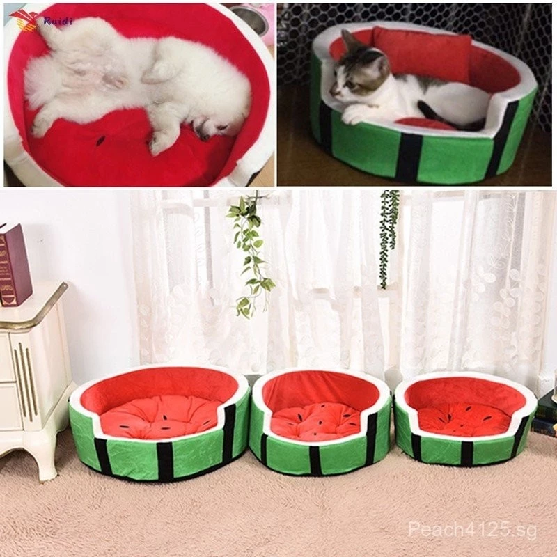 Plush Watermelon Cat Bed