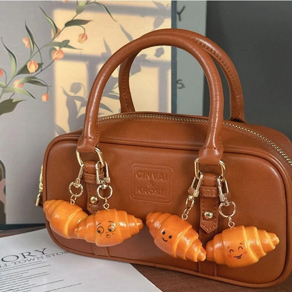 SHIGONG Simulated Croissant Keychain Charm