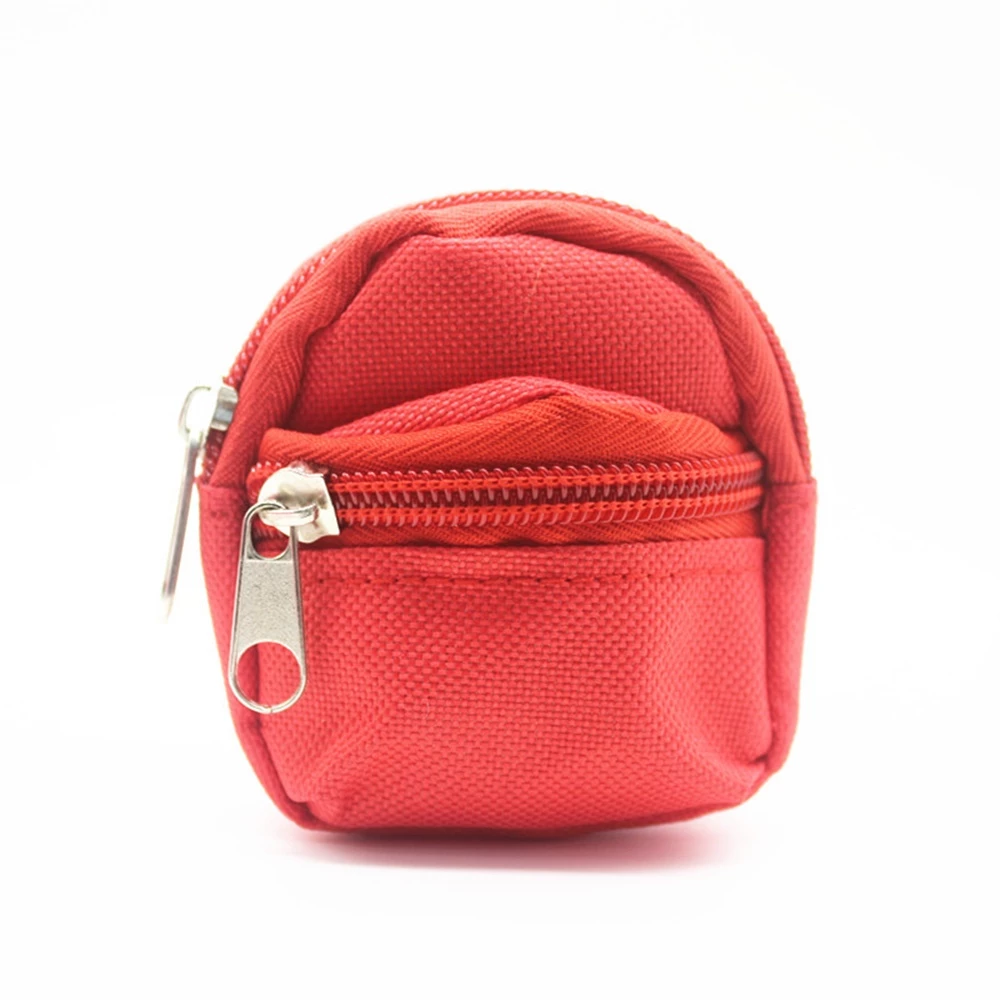 Red Canvas Mini Backpack Coin Purse Bag Charm