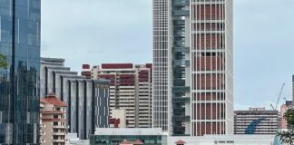 Exterior of State Courts Towers in Singapore