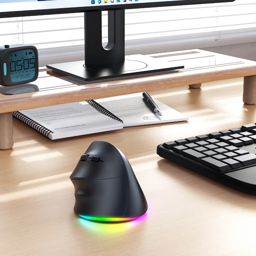 MEETION Left-Handed Wireless Vertical Ergonomic Mouse
