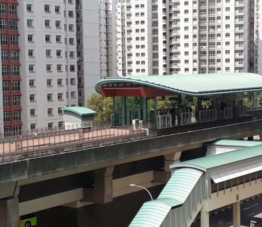 Man Throws Bag Towards Punggol LRT Tracks; 4 in Group Allegedly Evaded Fares Exterior of Cove LRT station on the Punggol LRT line (non-literal)