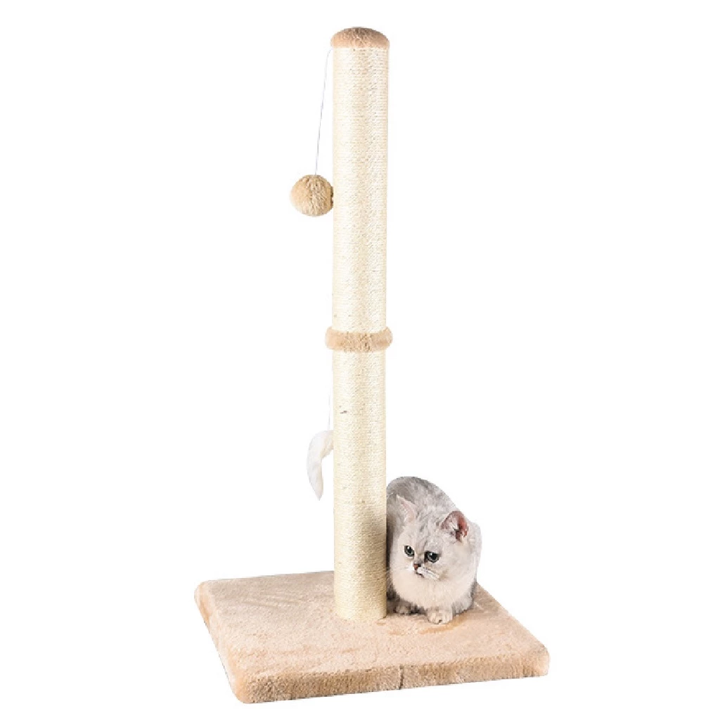 Tall Beige Sisal Cat Scratching Post (80 cm)