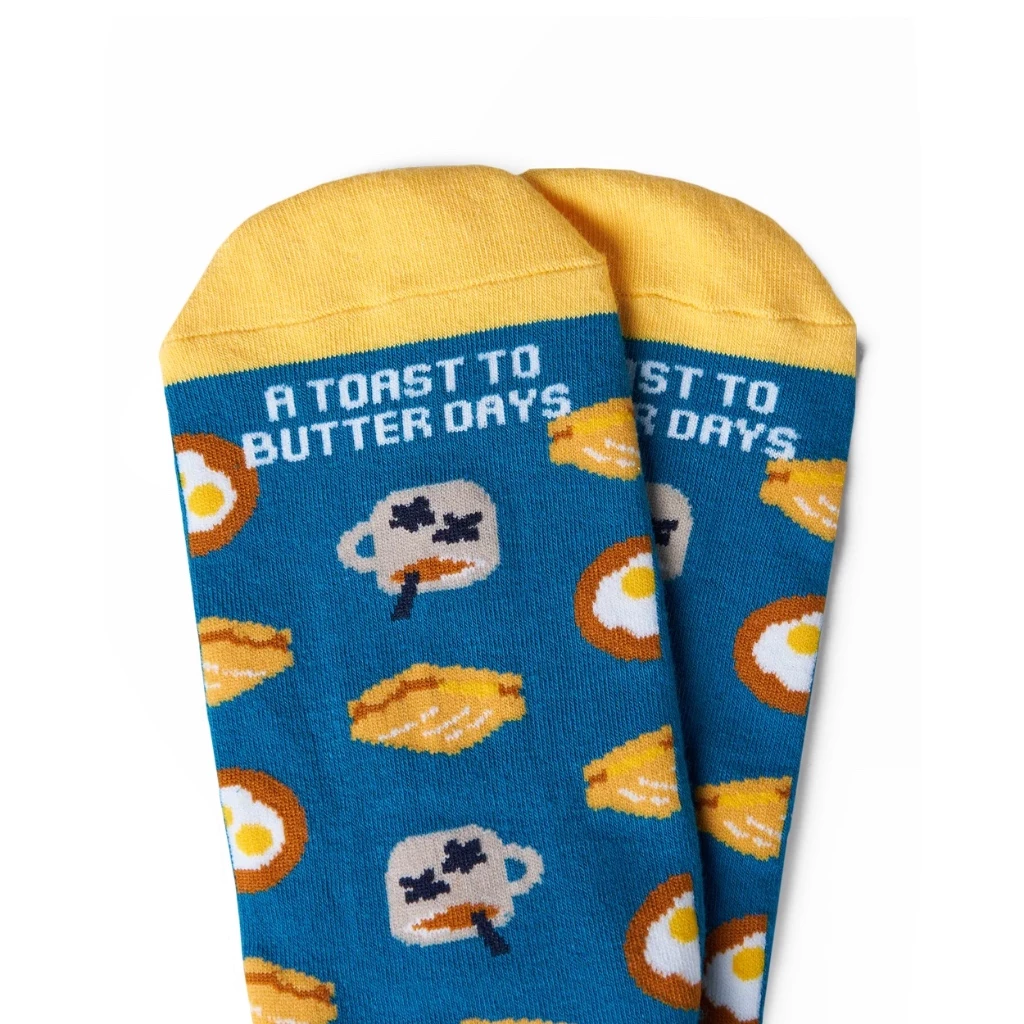 Talking Toes Local Breakfast Crew Socks