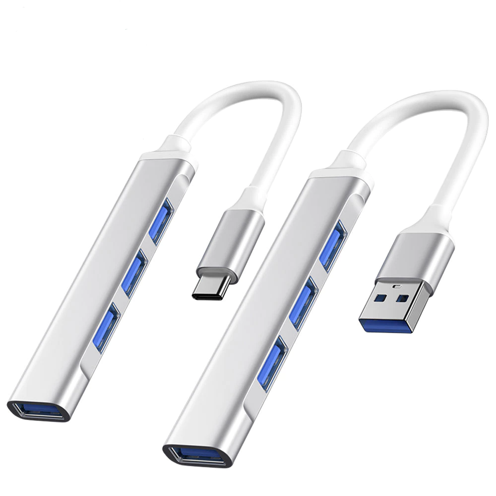Slim 4-in-1 USB-C Hub With Four USB 3.0 Ports