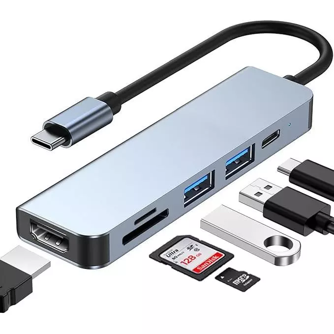 Anvers 6-in-1 USB-C Hub With SD and microSD Readers