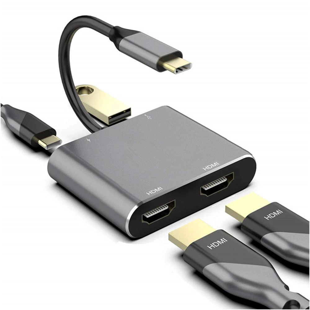 4-in-1 USB-C to Dual HDMI Hub