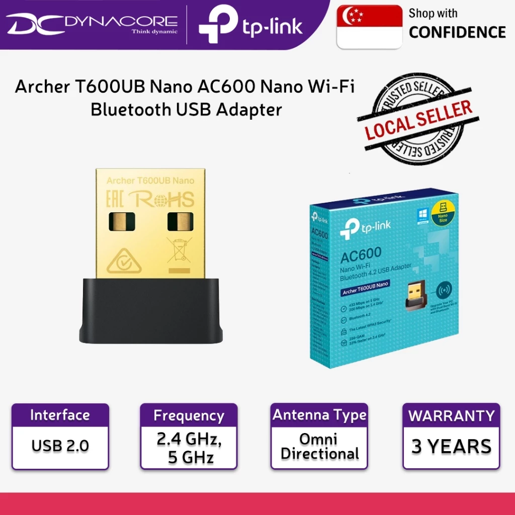 TP-Link Archer T600UB Nano AC600 USB Wi-Fi & Bluetooth Adapter