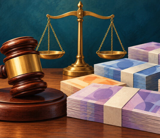 Scales of justice on a desk